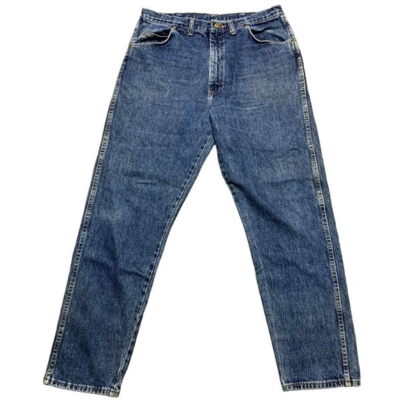 Wrangler Other - Wrangler Authentic Mens Classic Fit Blue Denim Jeans Straight Leg USA Size 38x32